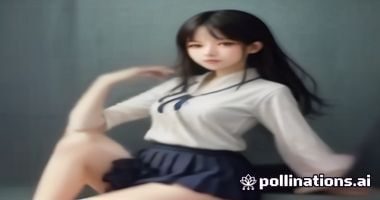 用户案例插图，年轻女性在摄影棚内穿着jk制服白丝拍摄写真，摄影师在旁指导，专业灯光设备环绕